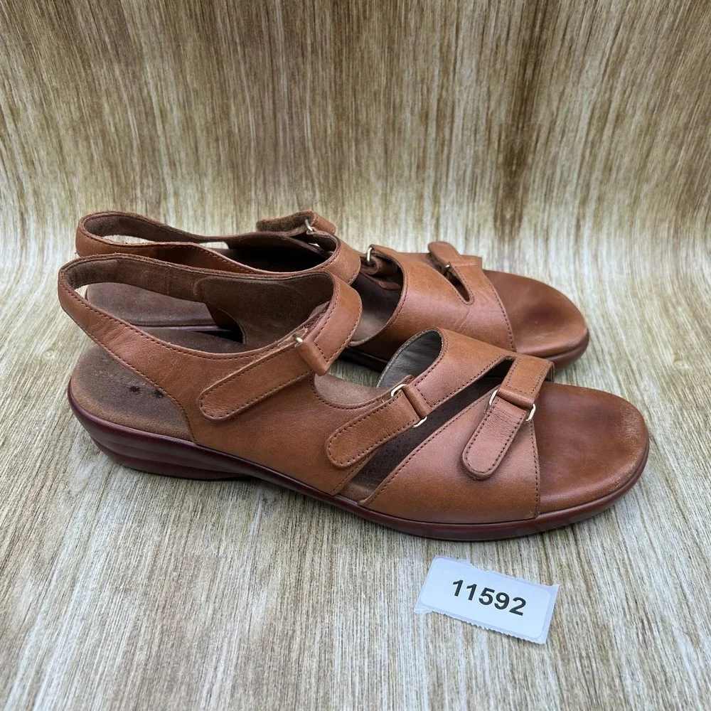 SAS Tabby Slingback Comfort Sandals Women's Size 11 Brown Leather Strap Shoes